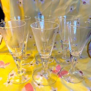 Set of 6 Vintage Cordial/Aperitif Glasses-EUC